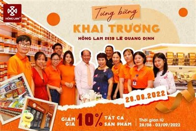 Tưng bừng khai trương Hồng Lam 263B Lê Quang Định - giảm giá 10%